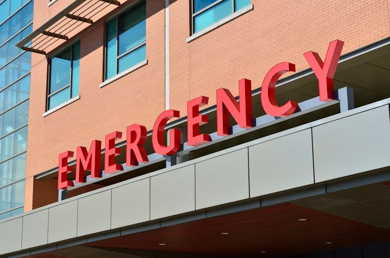 A hospital emergency department entrance
